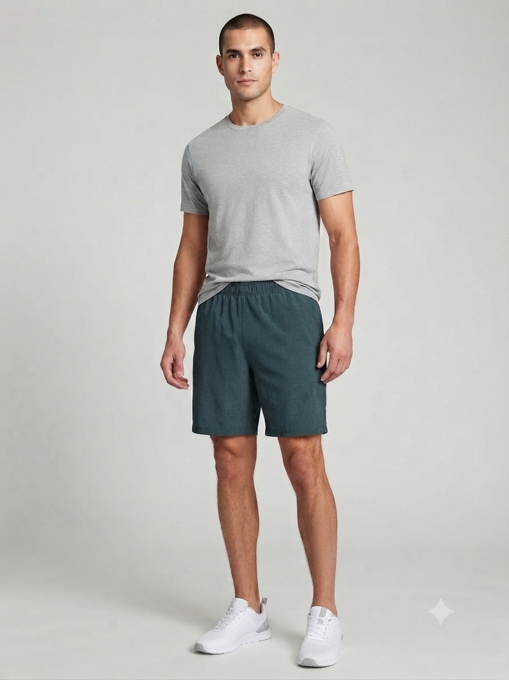 Athletic Works Charcoal Gray Elastic-Waist Shorts, Men’s Size XL extra large